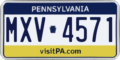 PA license plate MXV4571