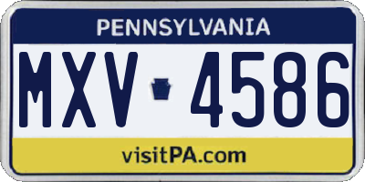 PA license plate MXV4586