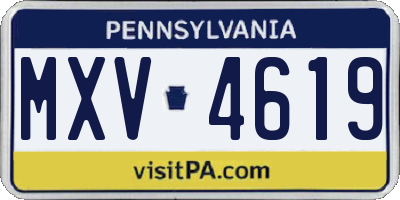 PA license plate MXV4619