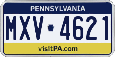 PA license plate MXV4621