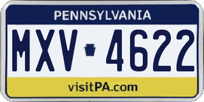 PA license plate MXV4622