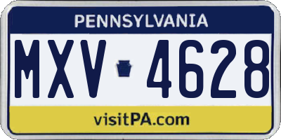 PA license plate MXV4628