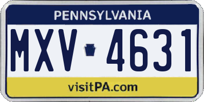 PA license plate MXV4631