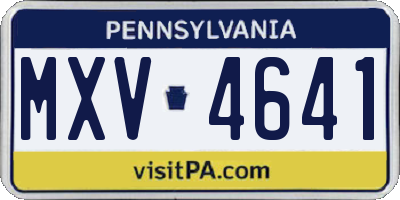 PA license plate MXV4641