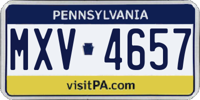 PA license plate MXV4657