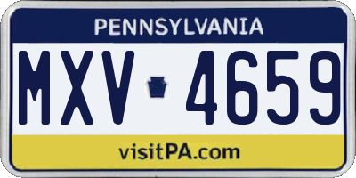 PA license plate MXV4659