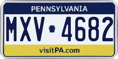 PA license plate MXV4682
