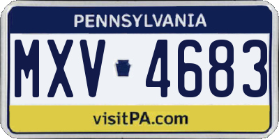 PA license plate MXV4683