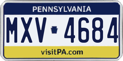 PA license plate MXV4684