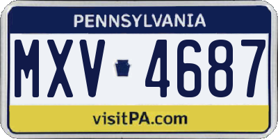 PA license plate MXV4687