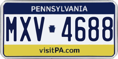 PA license plate MXV4688