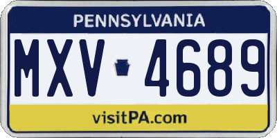 PA license plate MXV4689