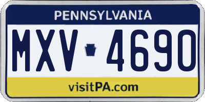 PA license plate MXV4690