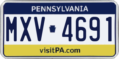PA license plate MXV4691