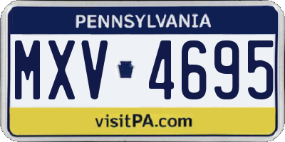 PA license plate MXV4695