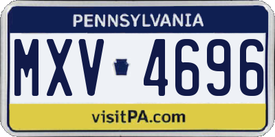 PA license plate MXV4696