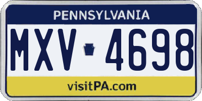 PA license plate MXV4698