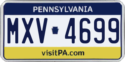 PA license plate MXV4699