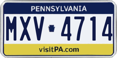PA license plate MXV4714