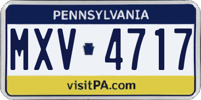 PA license plate MXV4717