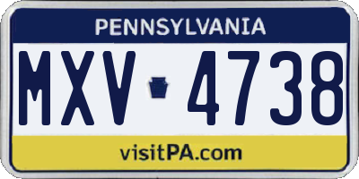 PA license plate MXV4738