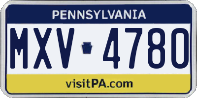 PA license plate MXV4780