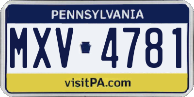 PA license plate MXV4781