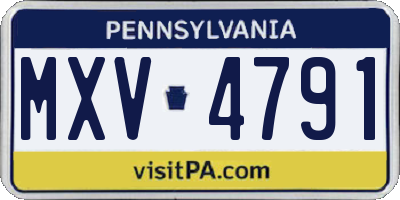 PA license plate MXV4791