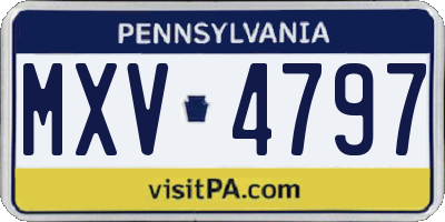 PA license plate MXV4797