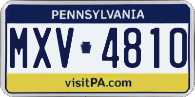 PA license plate MXV4810