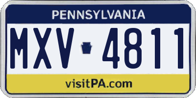 PA license plate MXV4811