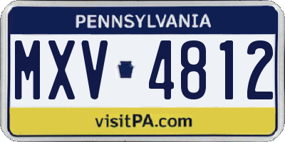 PA license plate MXV4812
