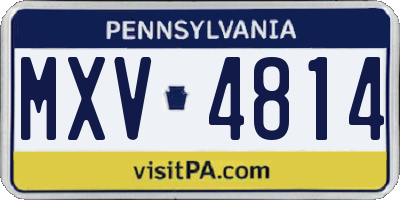 PA license plate MXV4814