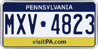 PA license plate MXV4823