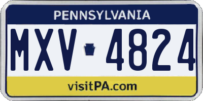 PA license plate MXV4824