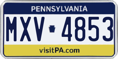 PA license plate MXV4853