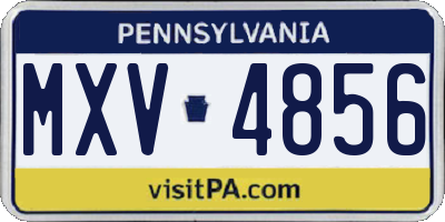 PA license plate MXV4856