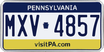 PA license plate MXV4857