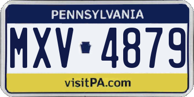 PA license plate MXV4879