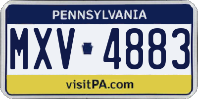 PA license plate MXV4883
