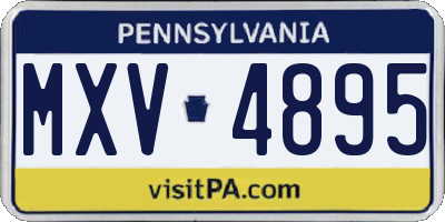 PA license plate MXV4895