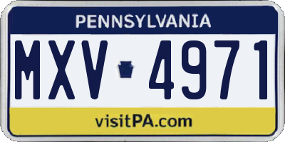 PA license plate MXV4971