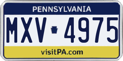 PA license plate MXV4975