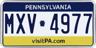 PA license plate MXV4977