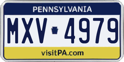 PA license plate MXV4979
