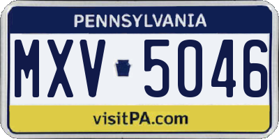 PA license plate MXV5046