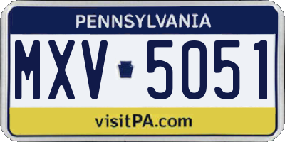 PA license plate MXV5051