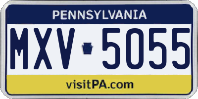 PA license plate MXV5055