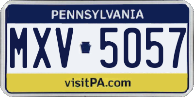 PA license plate MXV5057