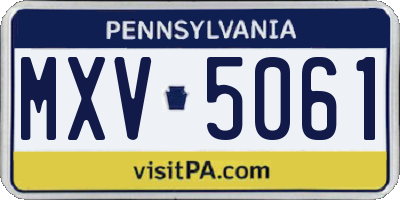 PA license plate MXV5061